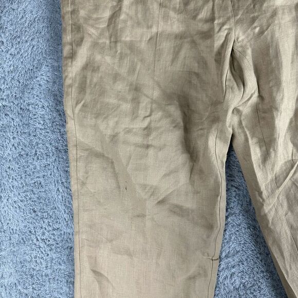 Merona Womens Lagenlook Boho Linen Trousers 16W Tan Earthy Neutral Natural - Picture 4 of 15